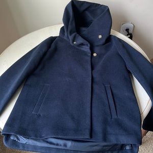 Nikki Jones Navy Blue Soft Brushed A-Line Coat